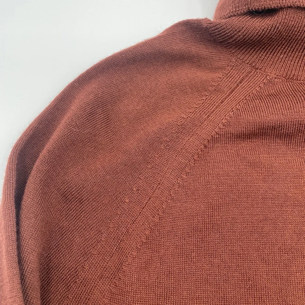 Banana Republic Womens Petite XS Rust Brown 100% Merino Wool Turtleneck Sweater - Picture 7 of 10